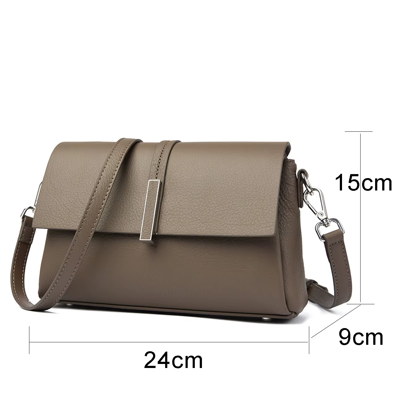 Sac à bandoulière pour femme en cuir véritable marron