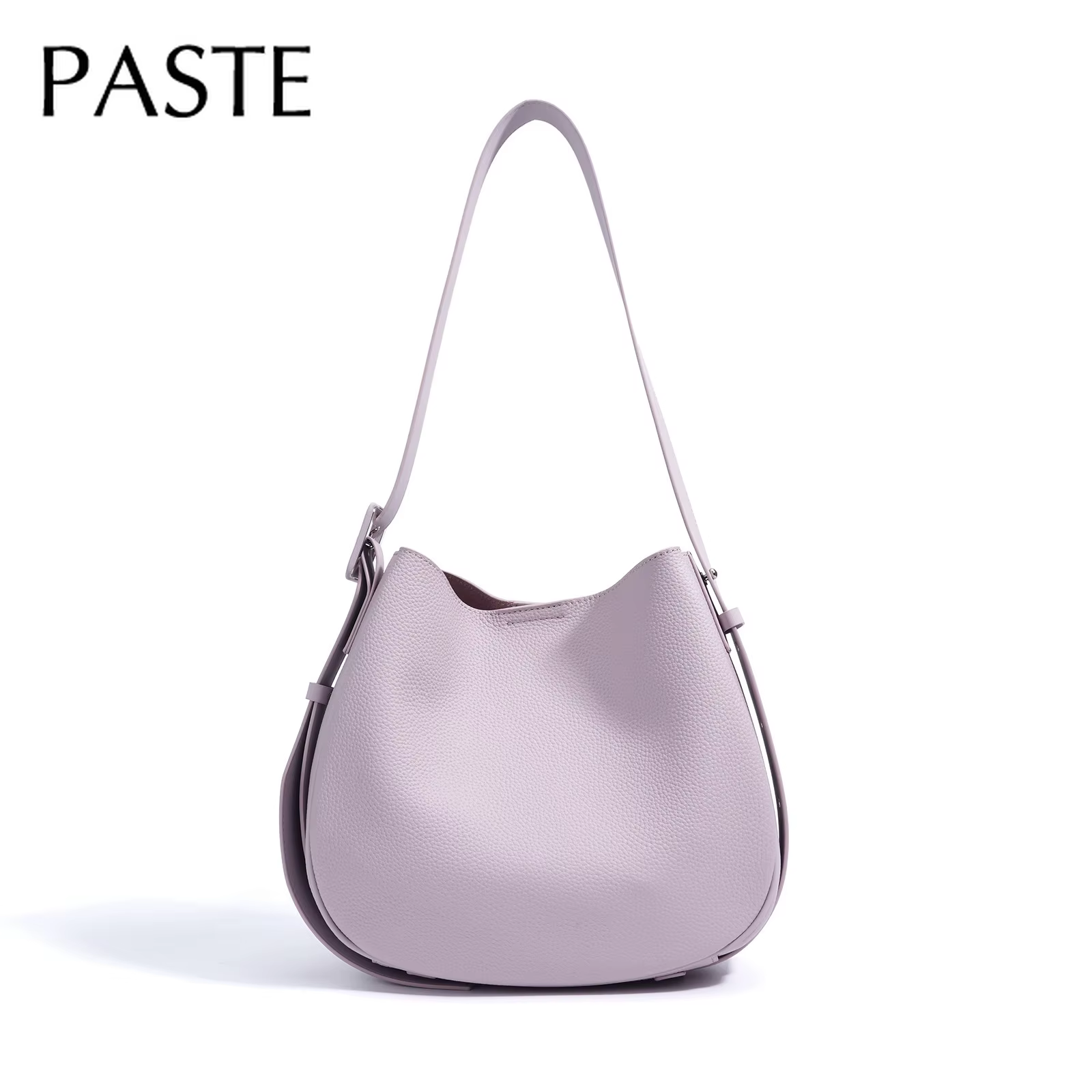 2026 Lavande demi-rond seau fourre-tout grande large sangle réglable femmes aisselle sac à bandoulière pleine fleur en cuir de vache dames sac à main