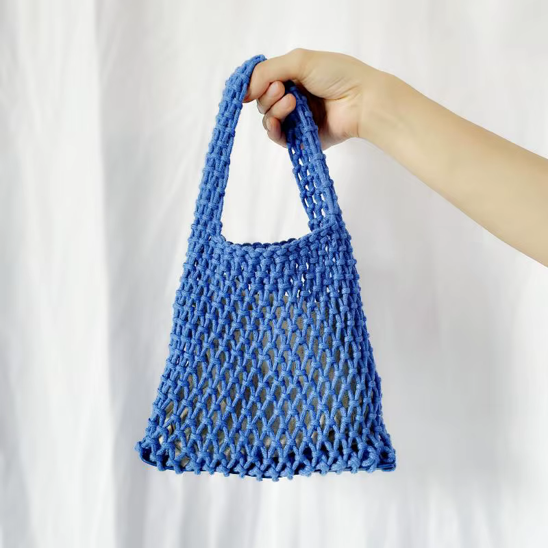 Sac à main tricoté, pochette à bandoulière tissée à la main ajourée