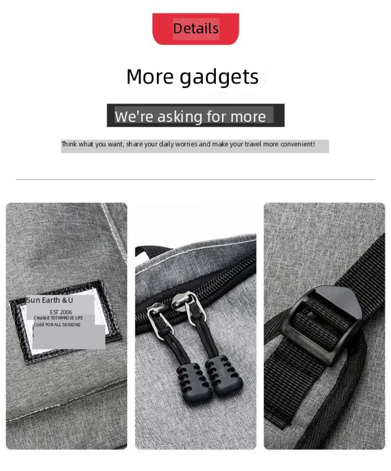 Sac à dos minimaliste tendance pour hommes et femmes