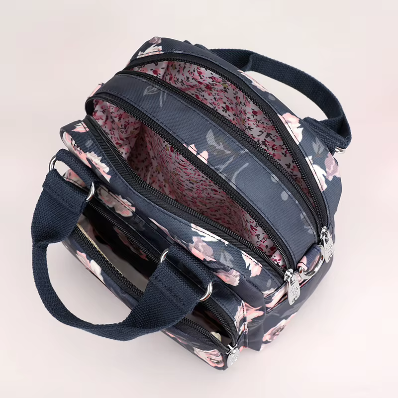 Sac à main en nylon à motif floral pour femmes