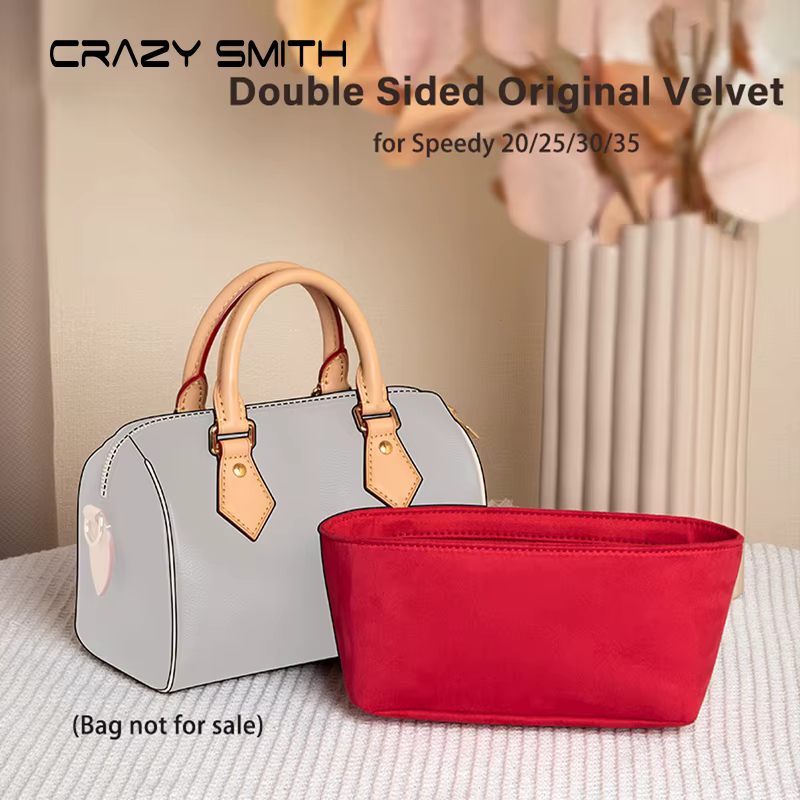 CRAZYSMITH Original sac en velours organisateur pour LV Speedy 20 25 30 35 sac à main insérer sac