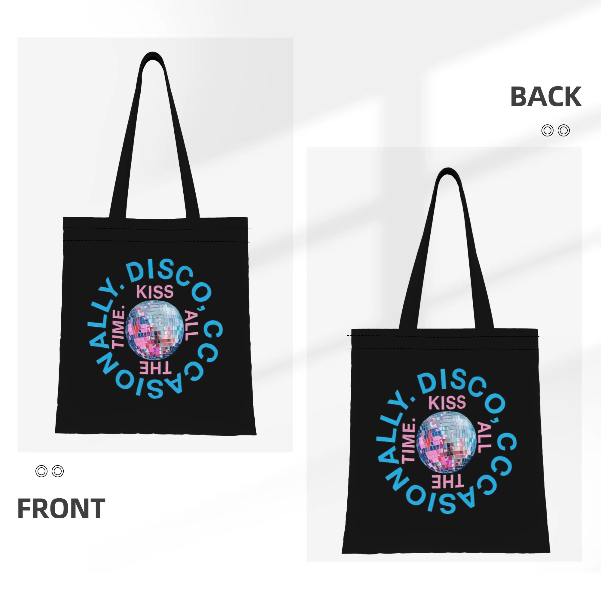 Sac fourre-tout en toile ita bag grande capacité style Harry Kiss All The Time Disco occasionnel