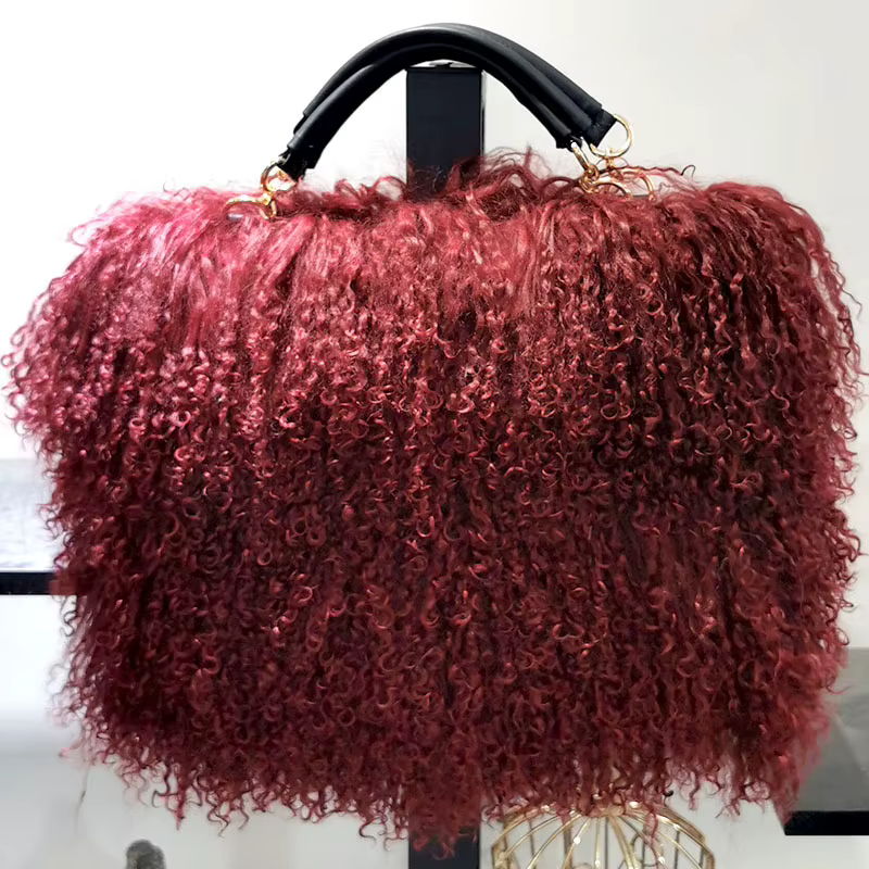 JOinitiated-Sac à bandoulière en fourrure véritable pour femme