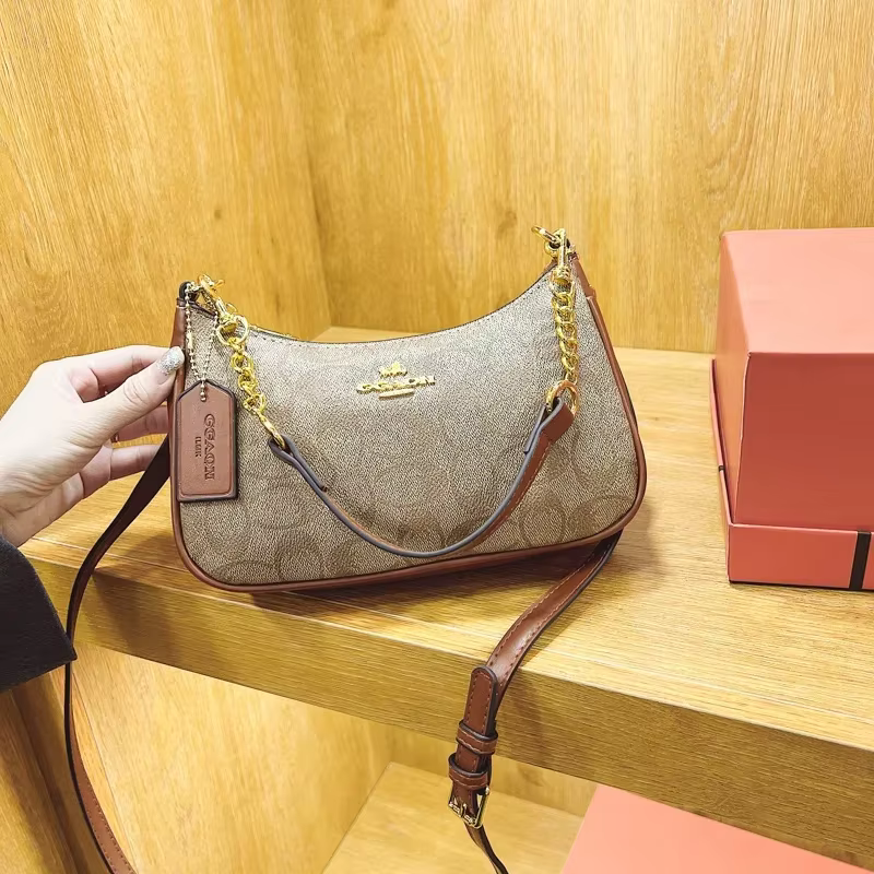 Sac à main en cuir de luxe minimaliste pour femme - Design vintage élégant à porter en bandoulière avec logo lettre