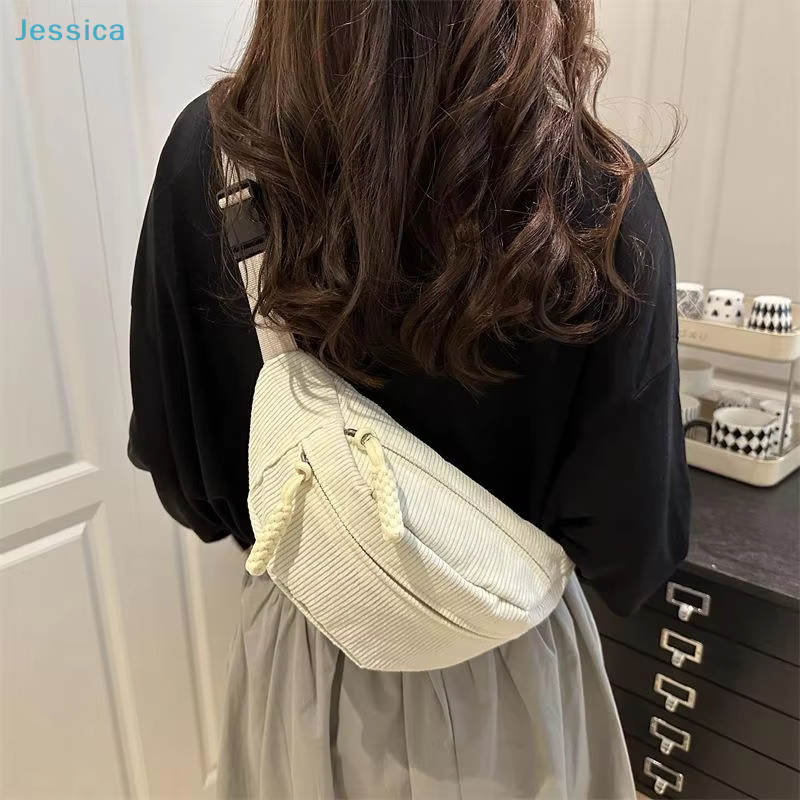 ♥ Sac banane en velours côtelé pour femmes