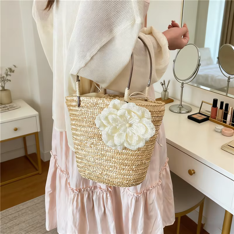 Sacs à main en paille au design simple pour femmes