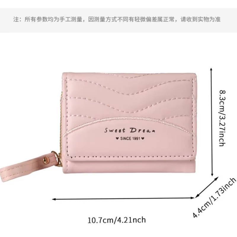 Nouveau style – Mini porte-monnaie pour femme en cuir PU avec fermeture éclair