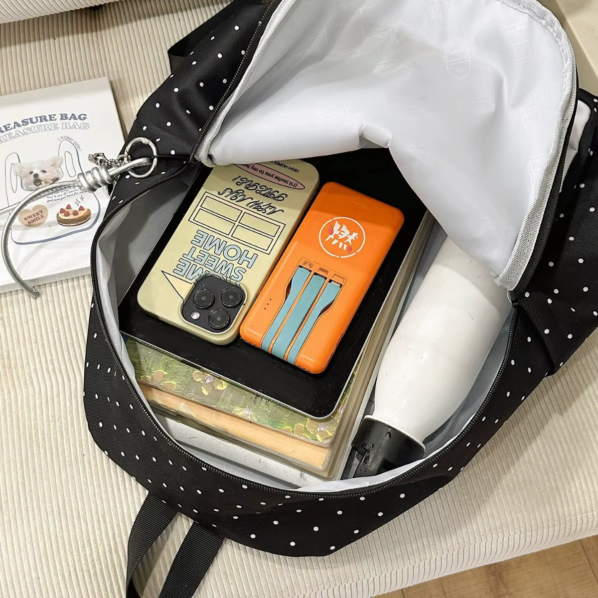 Sac à dos unisexe en nylon style japonais à motif piano
