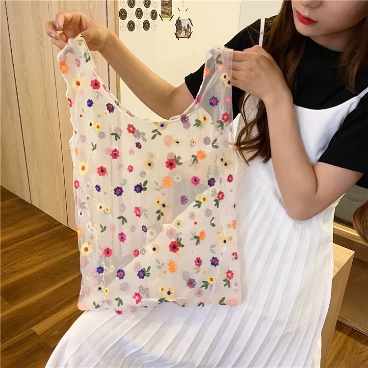 Sac à provisions pliable et réutilisable pour femme