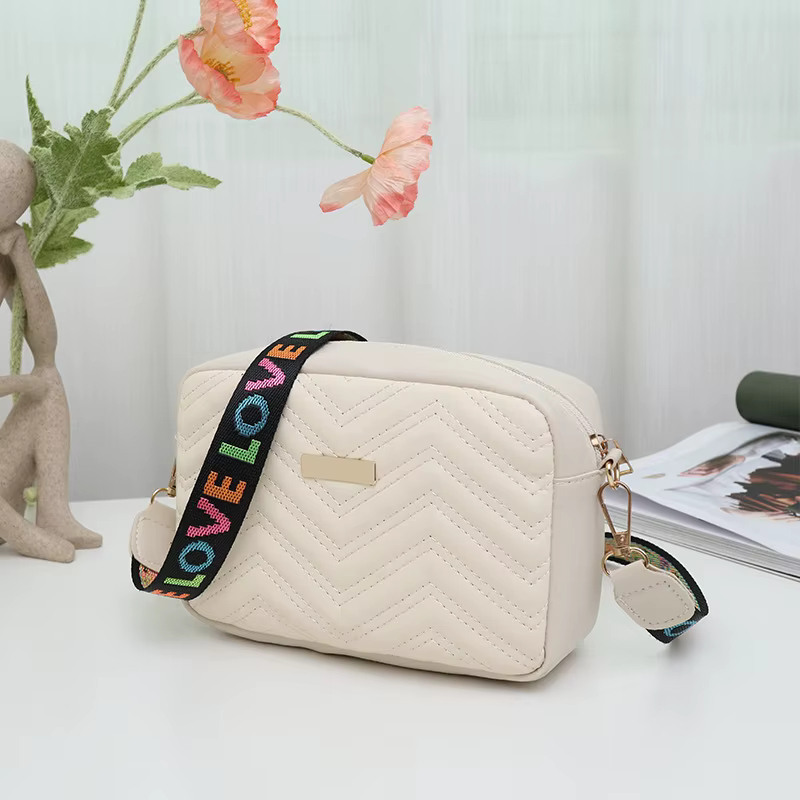 Rilibegan sac photo brodé matériau PU décontracté petit sac carré polyvalent sac à bandoulière unique