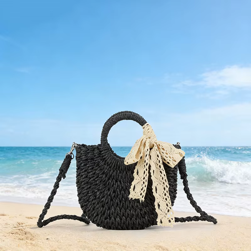 Sac panier en osier tendance pour femme