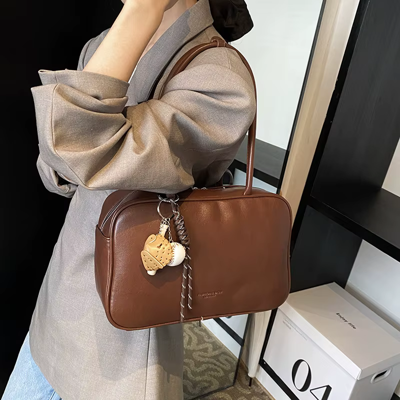 Sac Boston Grande Taille Rétro Urbain Simple et Tendance