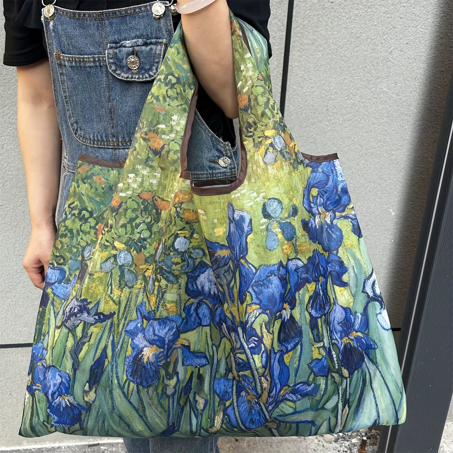Grand sac fourre-tout Chic Iris Flower
