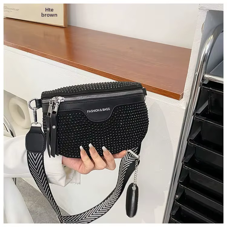 Sac bandoulière chic style coréen avec diamants brillants