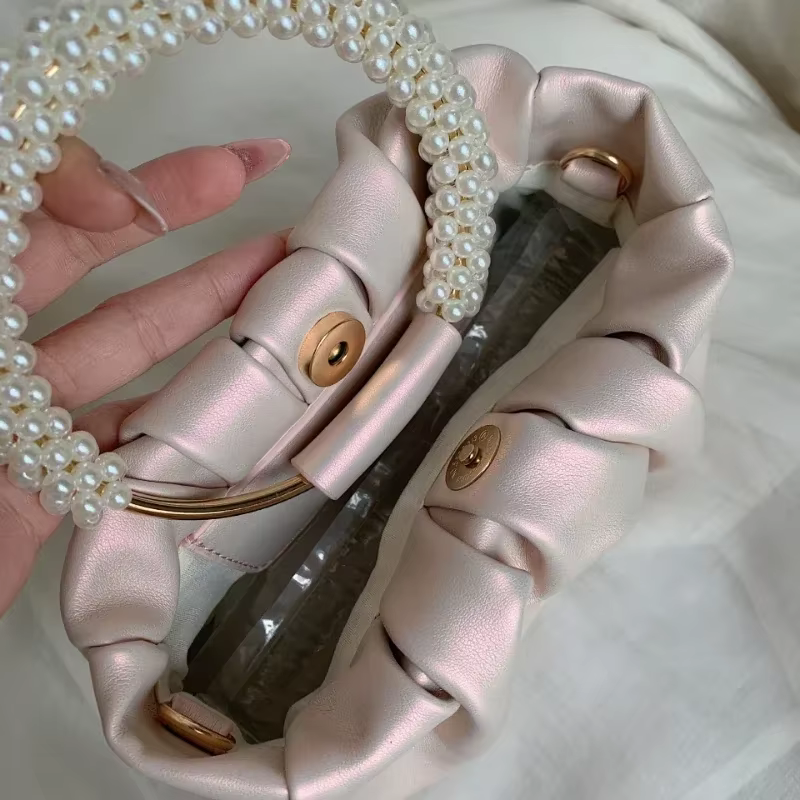 Mode perle poignée femmes dîner pochette sac à main sacs