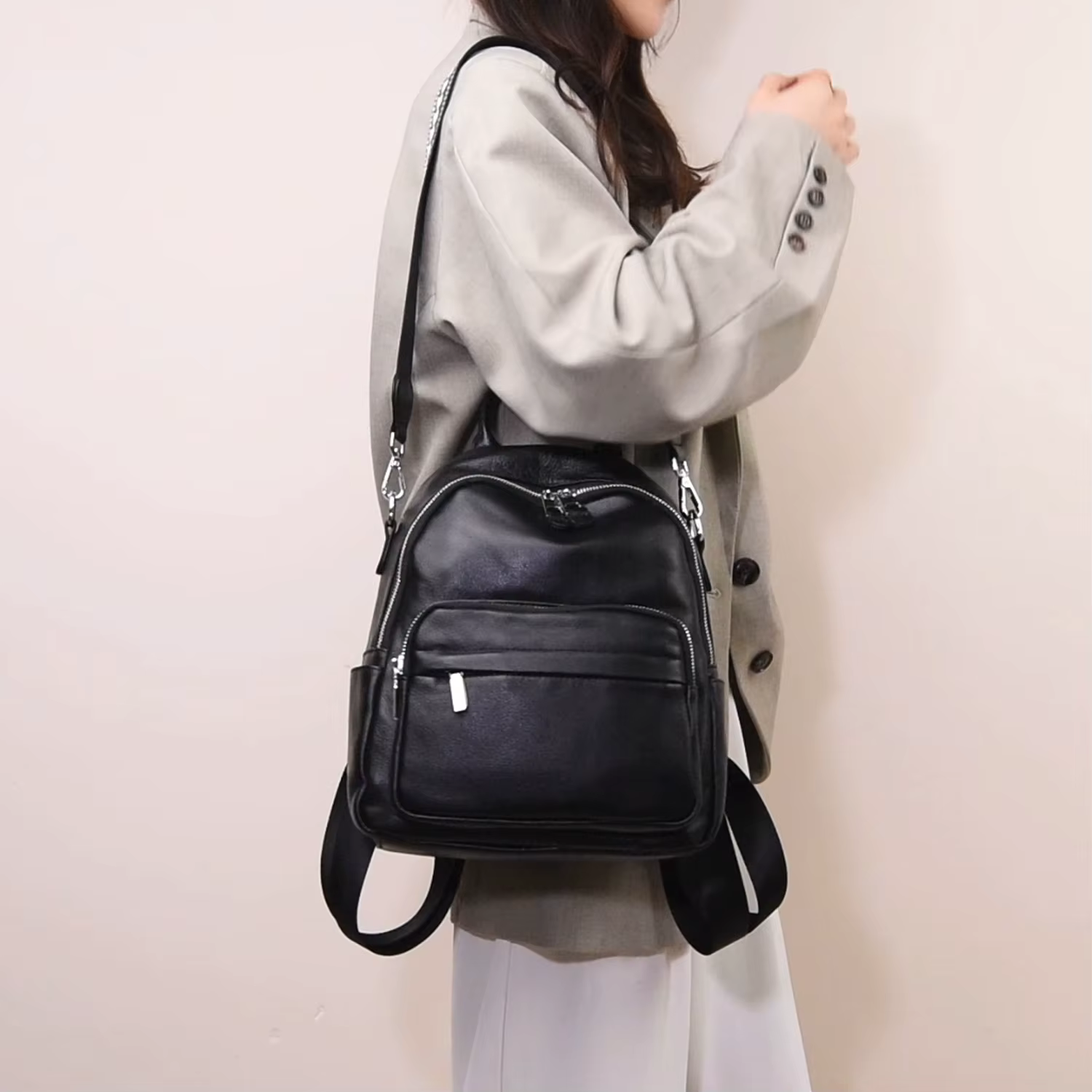 Sacs à dos de luxe en cuir véritable pour femmes
