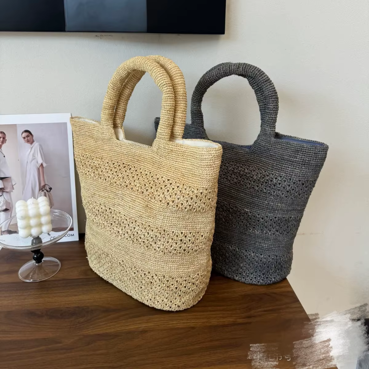Sac fourre-tout tissé en raphia