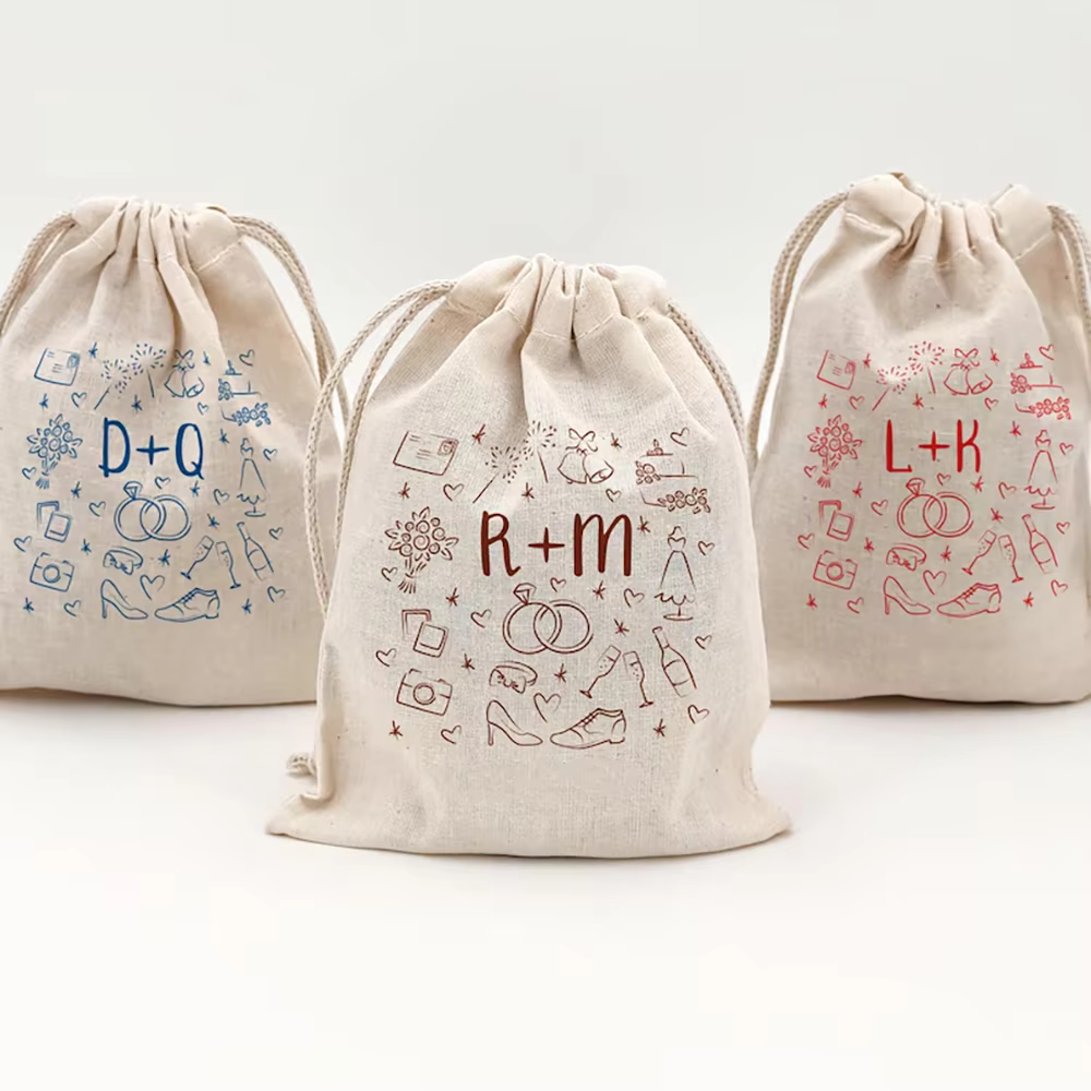 Sacs cadeaux de mariage personnalisés pour invités
