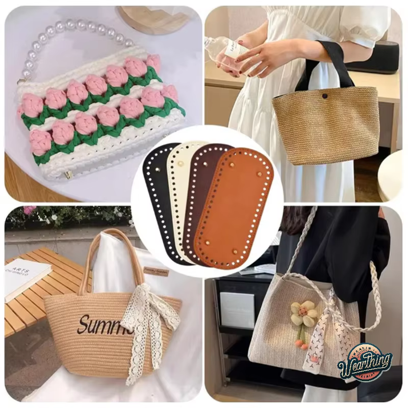 Fond de sac tricoté en cuir PU