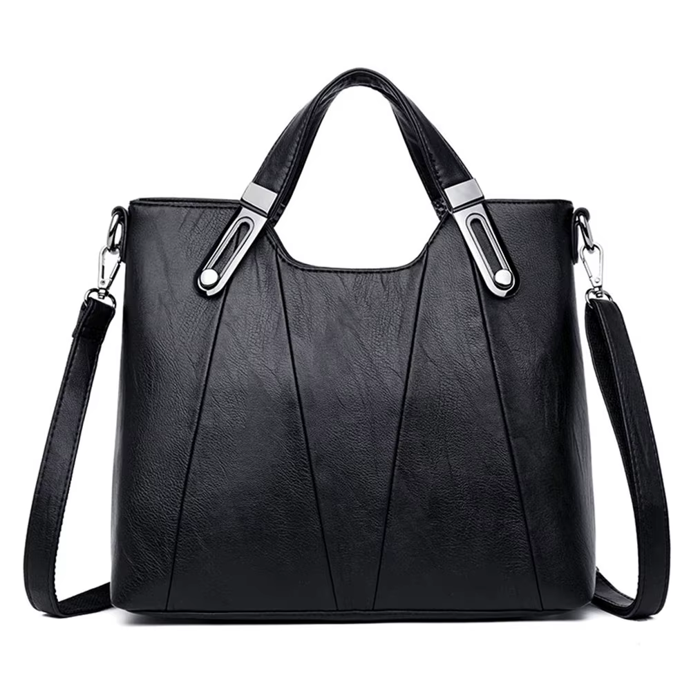 Sac à main en cuir souple pour femme, sac à main minimaliste polyvalent décontracté, sac fourre-tout élégant pour les trajets quotidiens