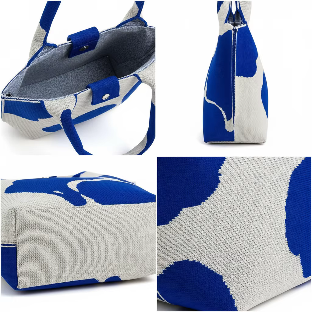 Nouveau sac à main tricoté femmes épaissi Polyester sac tridimensionnel sortir polyvalent tissé sac Spot en gros sac