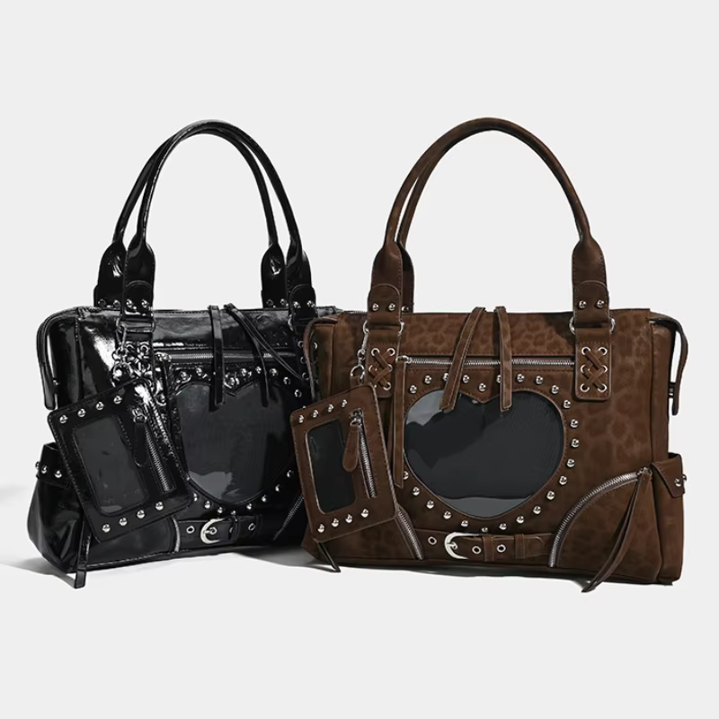 Sac bandoulière rétro à imprimé léopard