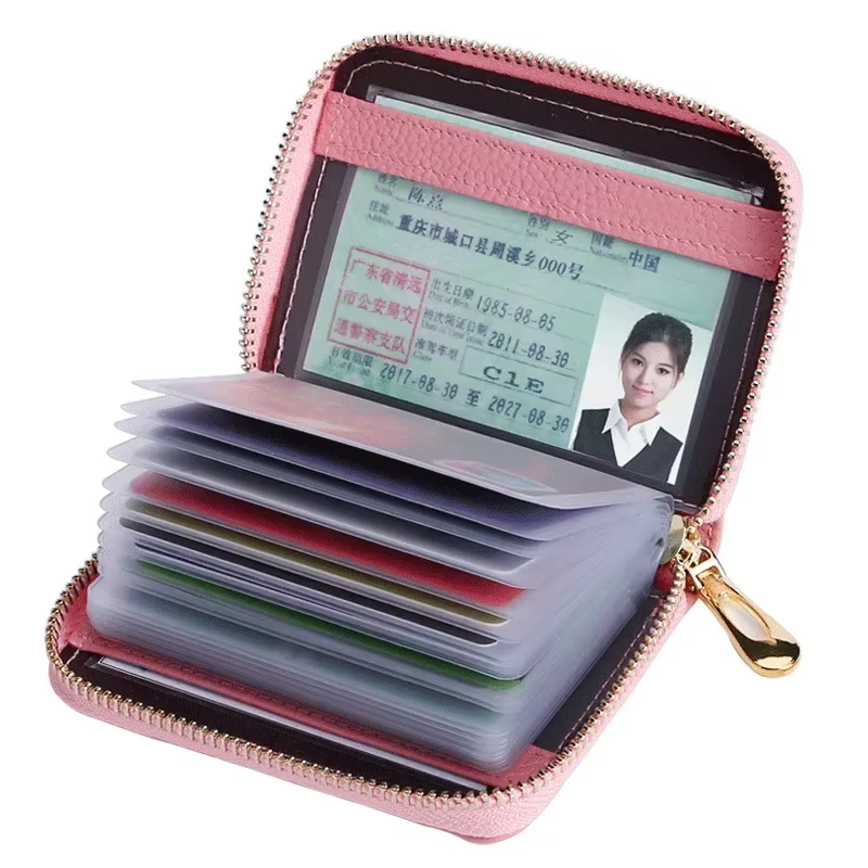 20 porte-cartes à fente pour cartes PU Business banque crédit Bus porte-carte d'identité couverture pochette pour pièces de monnaie hommes femmes portefeuilles sac organisateur