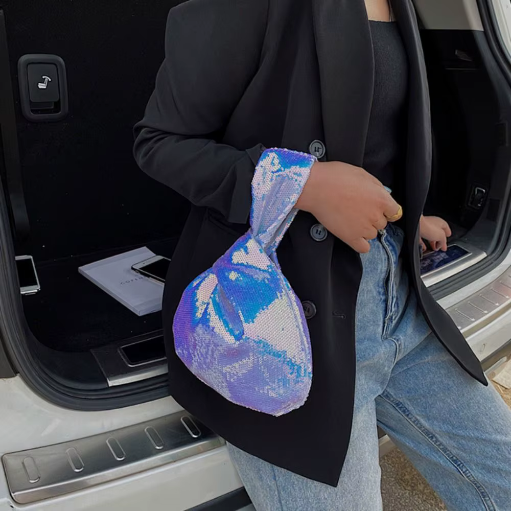 Sac à main portable à nœuds scintillants