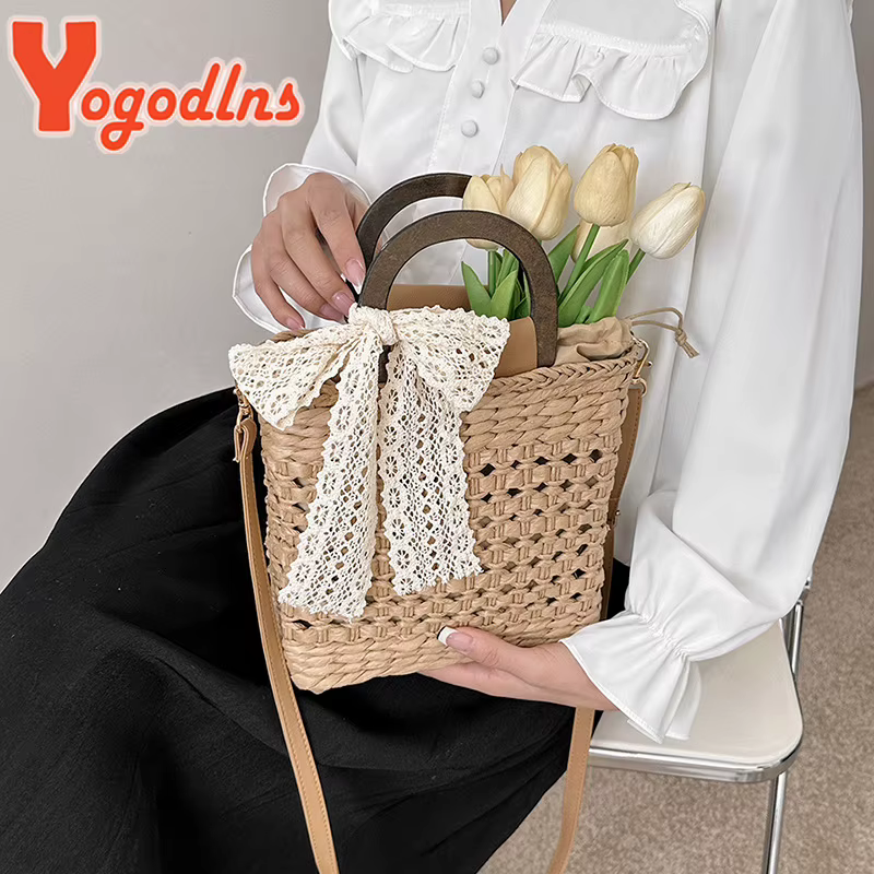 Sac à main en paille tissé à la main pour femmes