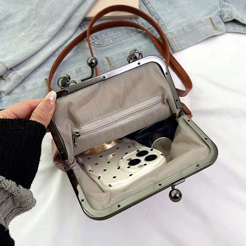 Sac à main marron de Style Vintage pour femmes