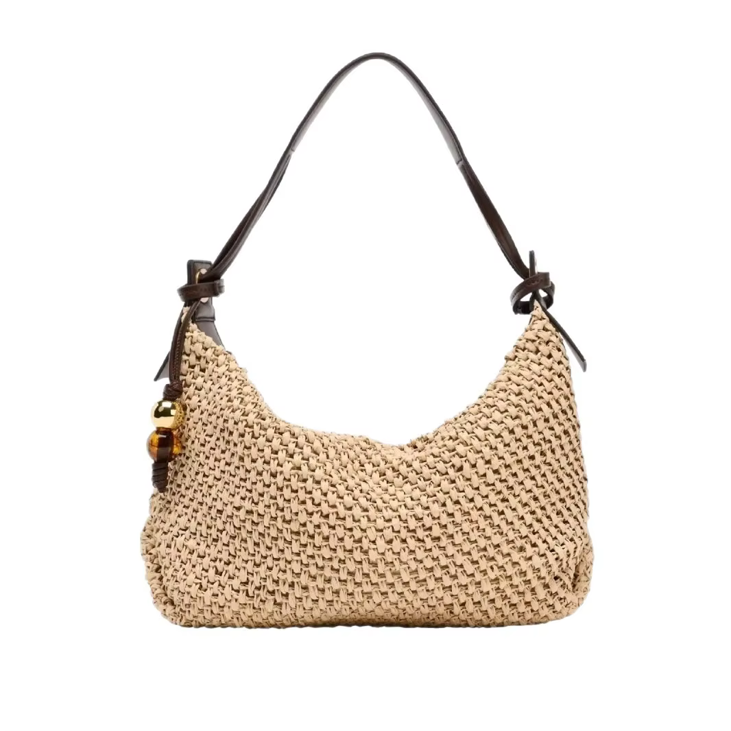 Hobos décontracté sac de paille concepteur tissé femmes sacs à bandoulière Vintage perle déco