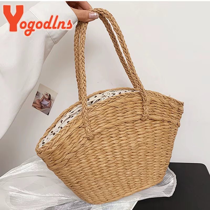Sac à main tissé en rotin pour femmes