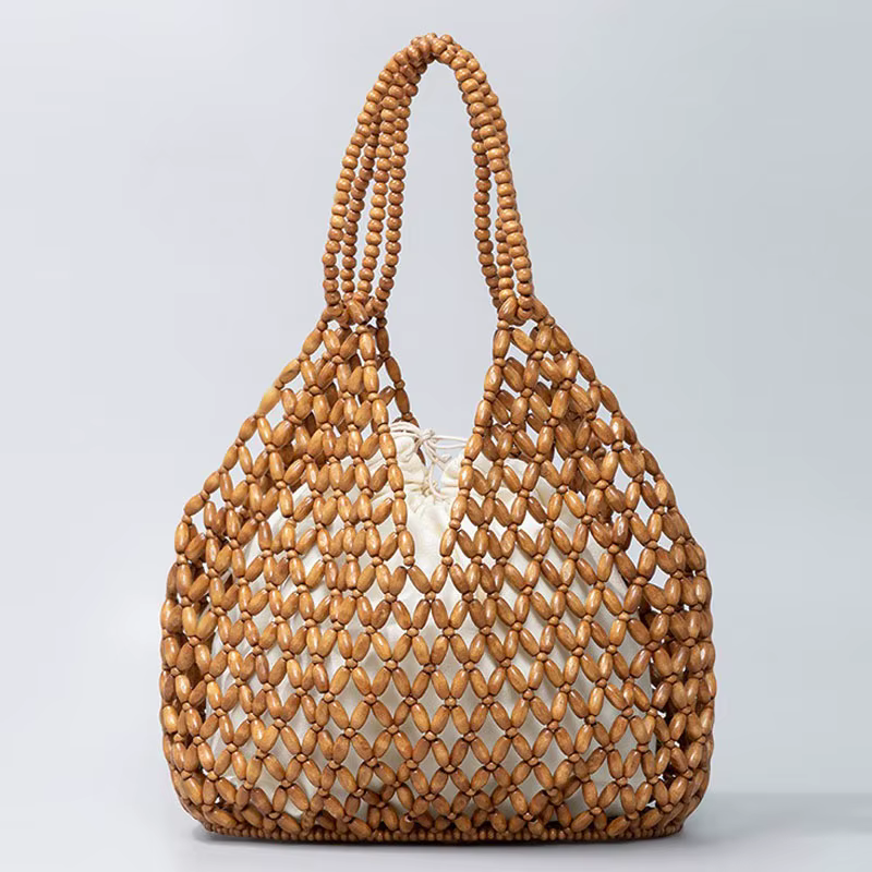 Sac à main tissé à la main avec perles pour femmes