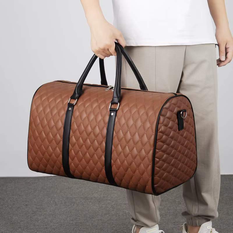 Fourre-tout de voyage affaires grande capacité sac à main salle de sport Fitness homme en cuir PU Lingge bagage