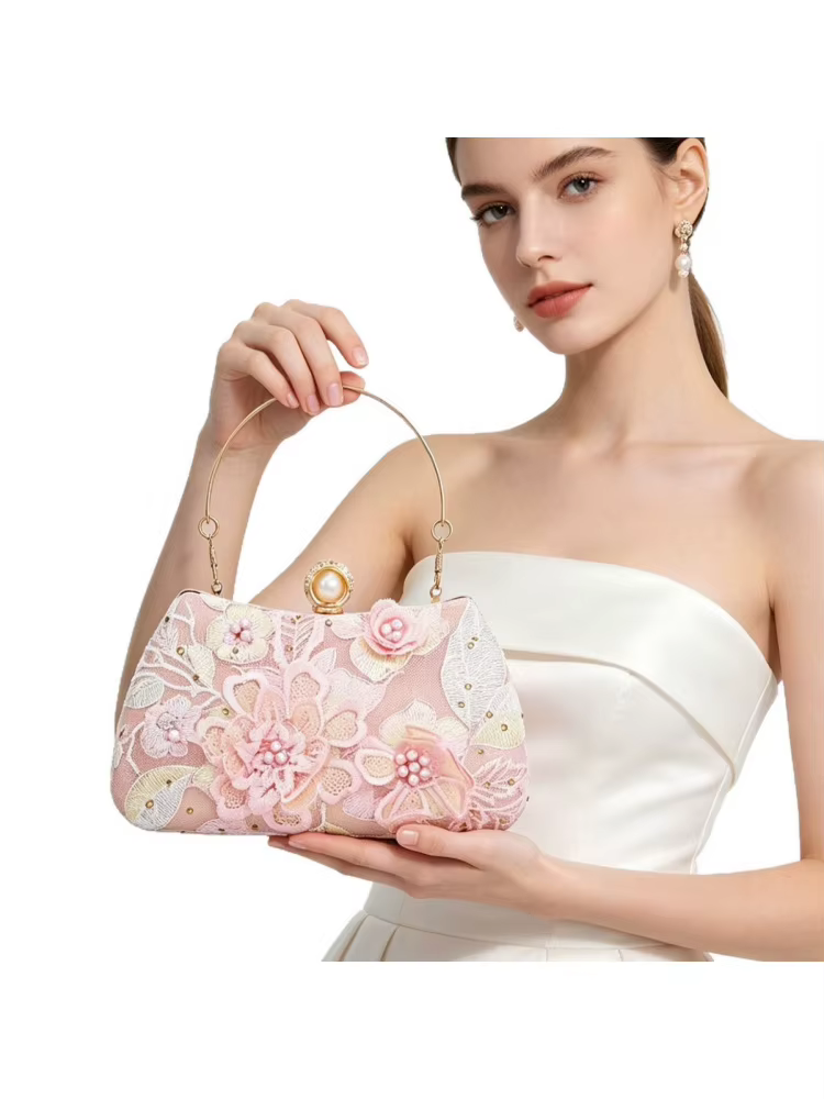 Pochette de soirée de luxe perlée pour femme