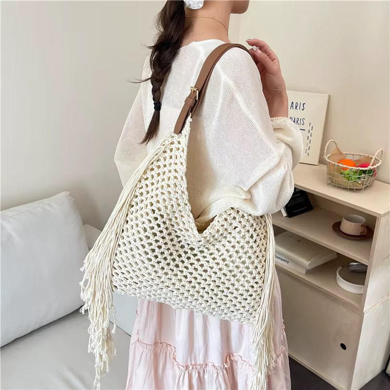 Sac de plage en paille pour femme