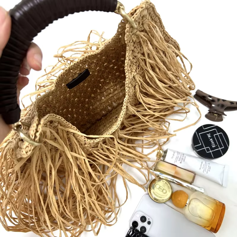 Sac fourre-tout bohème vintage à pompons