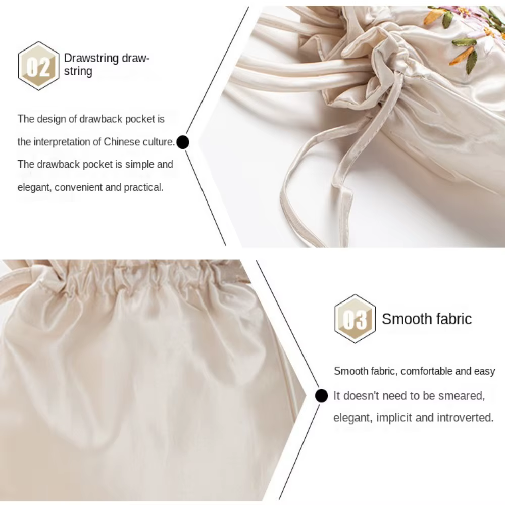 Mini sac à main à motif de fleurs brodées pour femmes