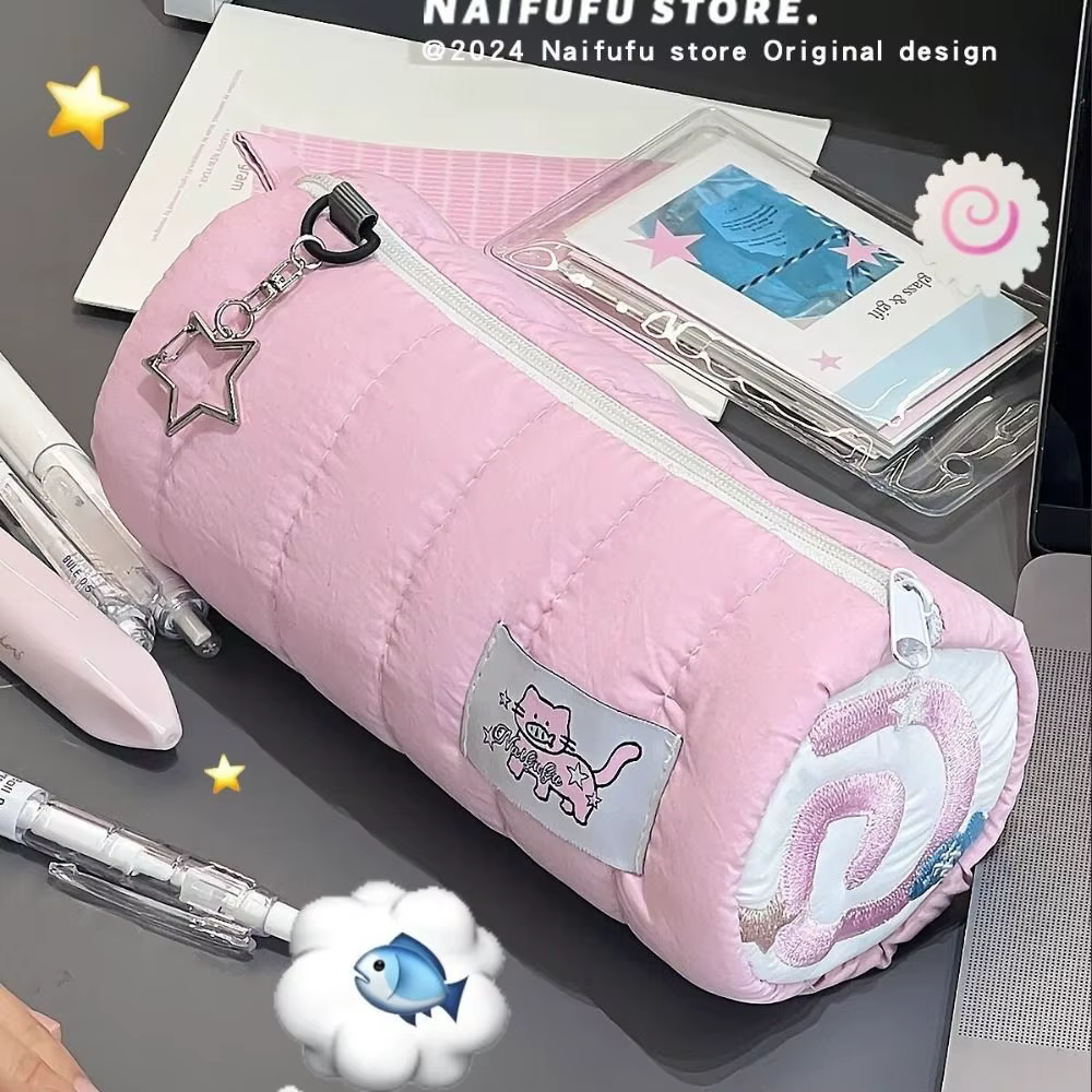 INS – sac à stylos rose de grande capacité
