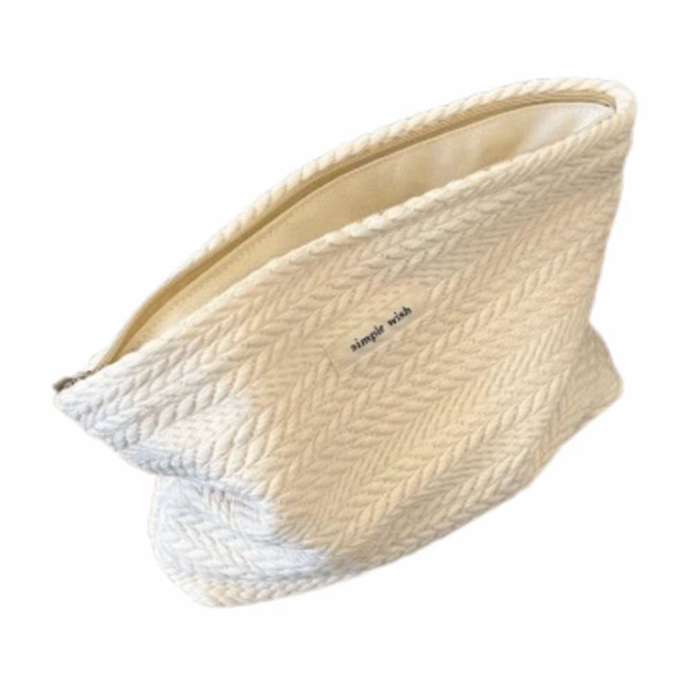 Trousse de maquillage en tissu tissé pour femmes