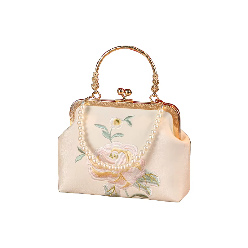 Sac de soirée élégant de Style Qipao brodé à fleurs avec chaîne
