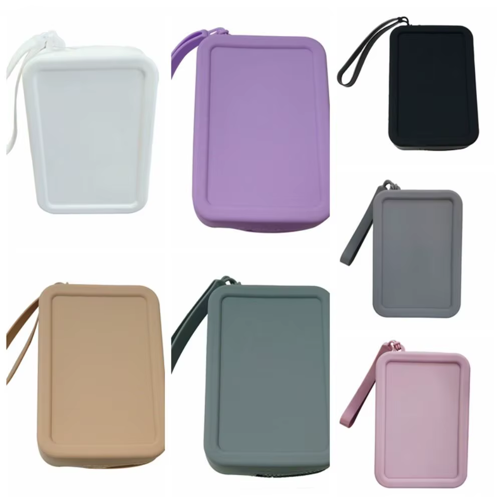 Morandi couleur Silicone sac cosmétique porte-monnaie grande capacité multifonction sac de rangement Rectangle