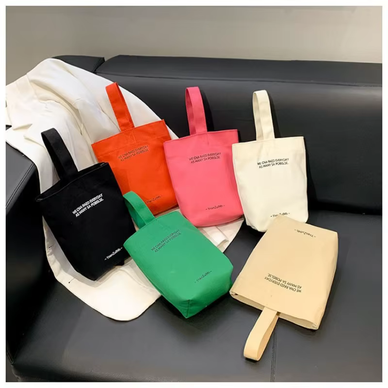 Mini sac fourre-tout portable en toile simple