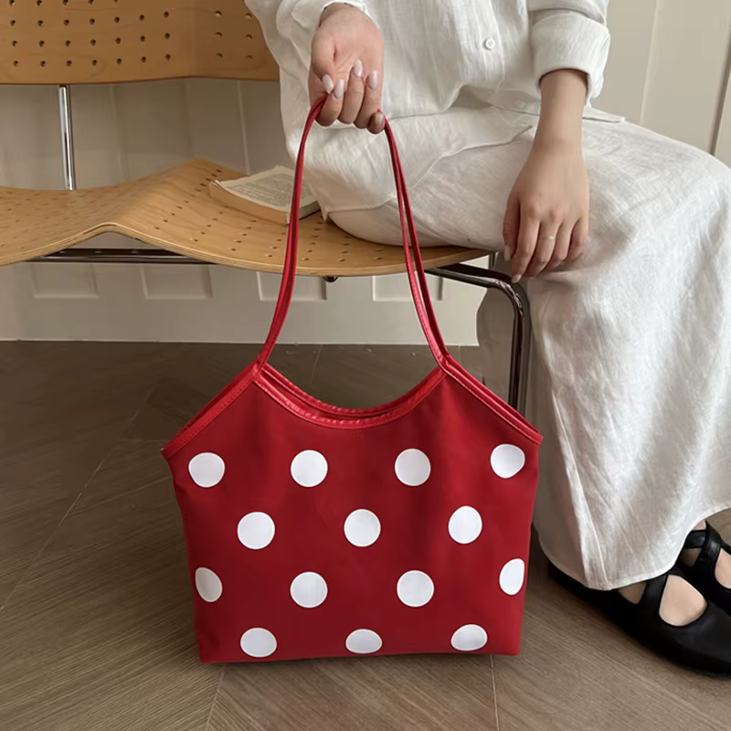 Sac fourre-tout vintage à pois