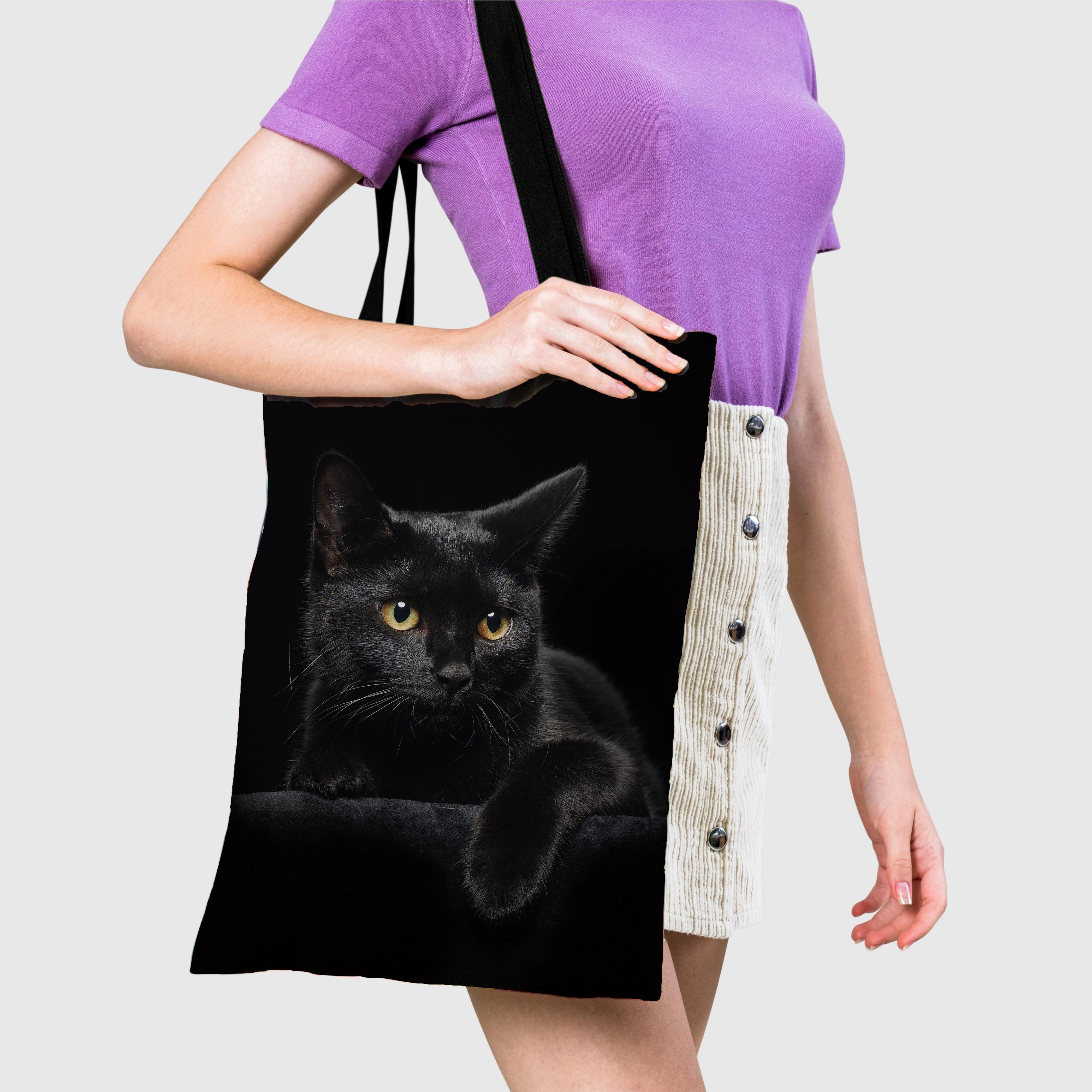 Sac à main chat noir vibrant pour femmes