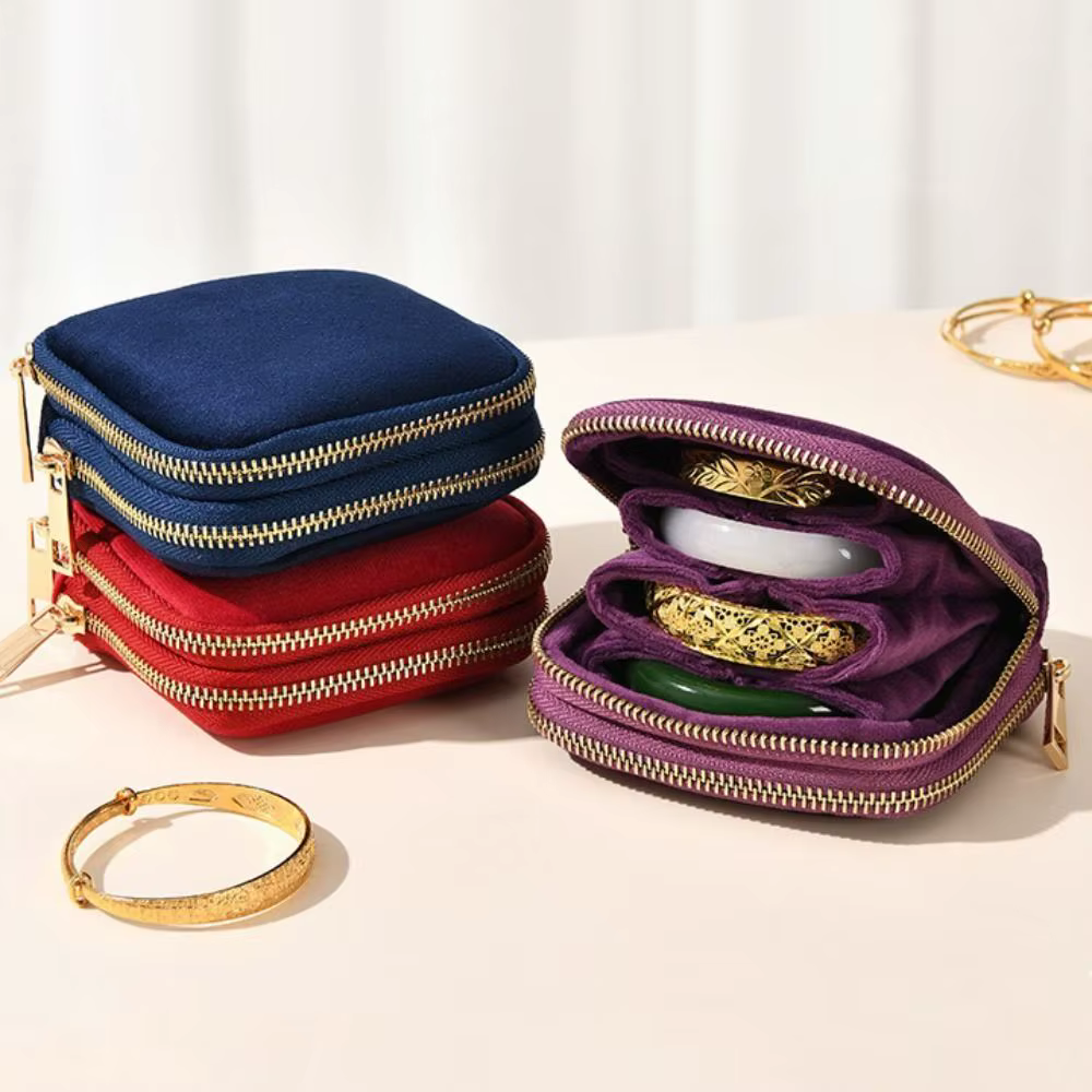 Pochette à bijoux double couche pour voyage