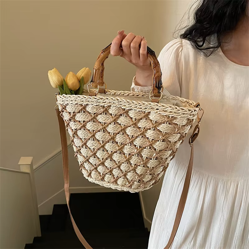 Nouveauté été : Sacs à bandoulière en paille pour femmes