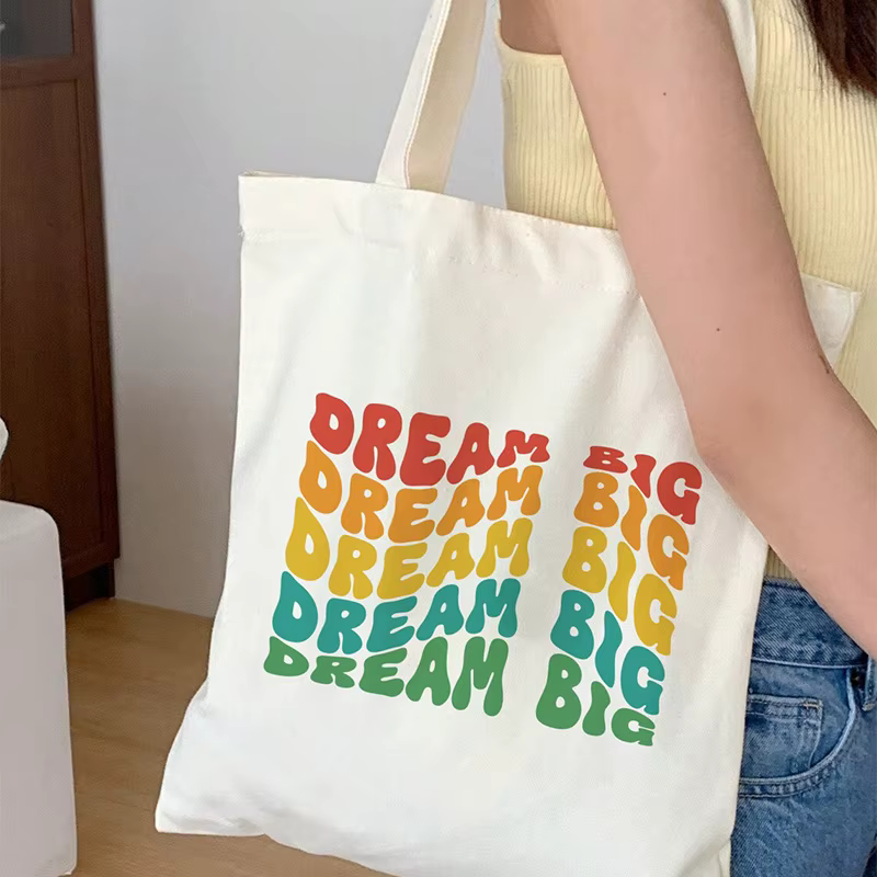 Sac fourre-tout en toile rétro esthétique blanche