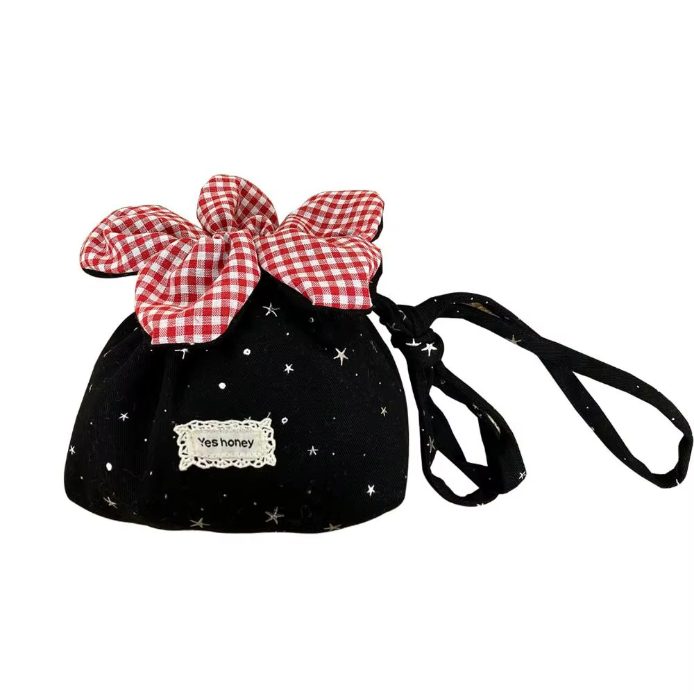 Sac bandoulière à cordon motif fleur
